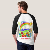 自然愛好家のためのカラフルな自然の絵 Tシャツ (裏面フル)