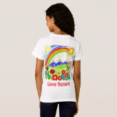 自然愛好家のためのカラフルな自然の絵 Tシャツ (裏面フル)