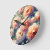 自然愛好家のための美しいフローラデザイン ラウンド壁時計 (傾斜)