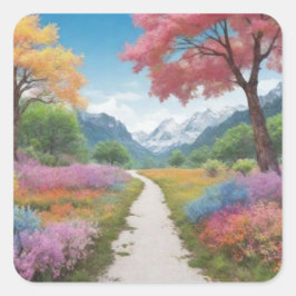 自然愛好家のステッカーパック、アウトドアアドベンチャー スクエアシール