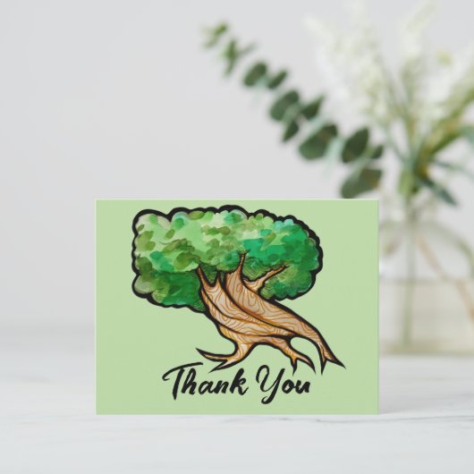 自然愛好家の木の生命のアートワーク水の色 ポストカード (スタンド正面)