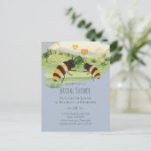 自然愛好家の田園蜂ウェディング ポストカード (スタンド正面)