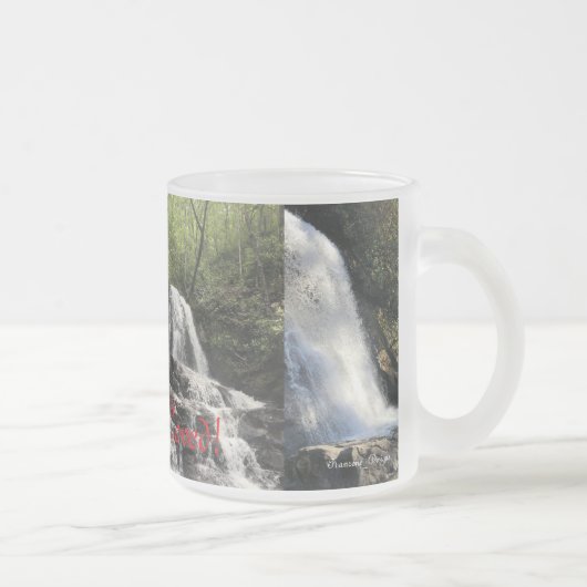 自然愛好家、滝、曇りマグカップ フロストグラスマグカップ (右)