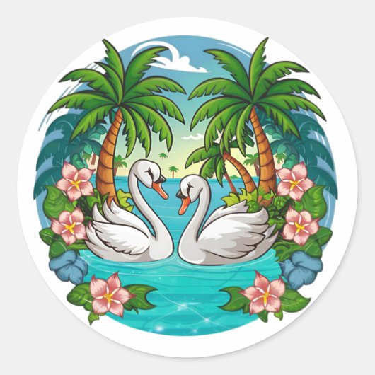 自然愛好家、白鳥 ラウンドシール (正面)