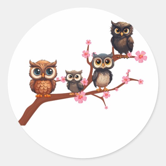 自然愛好家，自然アート，誕生日 ラウンドシール (正面)