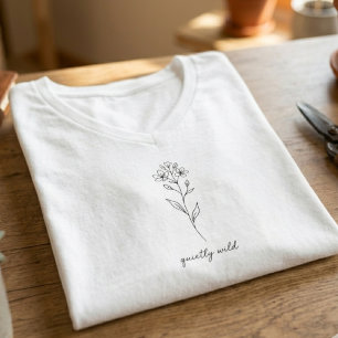 自然愛好者へのギフト ボタニカル ワイルドフラワー スケッチ Tシャツ