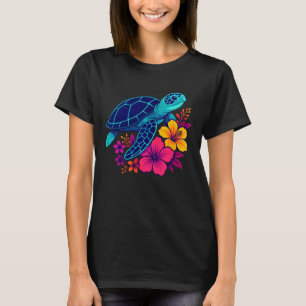 自然愛好者向けの華やかなハイビスカスの花のアート作品 Tシャツ