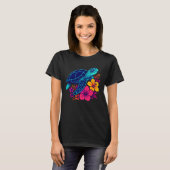 自然愛好者向けの華やかなハイビスカスの花のアート作品 Tシャツ (正面フル)