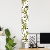 自然成長高さチャート定規フローラリーフ ポスター (ホームオフィス)