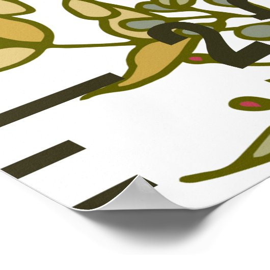 自然成長高さチャート定規フローラリーフ ポスター (角)