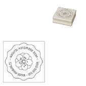 自然手作り石鹸花丸アドレス波打ち ラバースタンプ (押印)