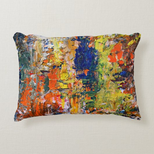 自然抽象化 – 油彩画質感 アクセントクッション (正面)
