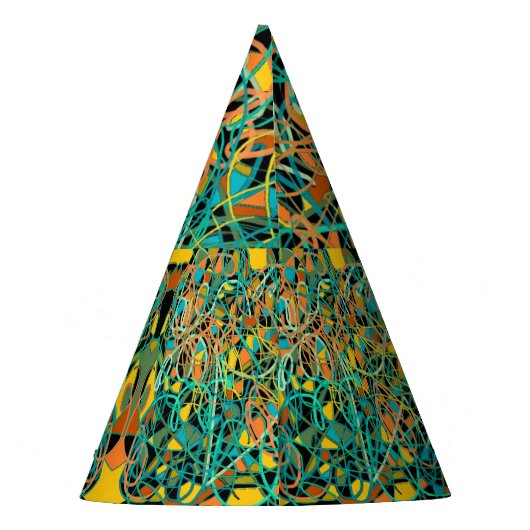 自然抽象芸術アートつる植物のようなデザイン パーティーハット (裏面)