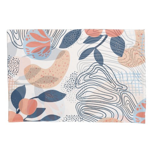 自然抽象芸術シェイプのシームレスなパターン 枕カバー (正面)