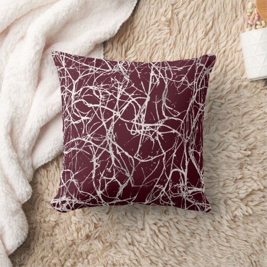 自然抽象芸術ブルゴーニュホワイトグレーイントラーズヴェネス クッション (ブランケット)