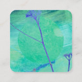 自然抽象芸術ブルー両面カスタム型 スクエア名刺 (裏面)