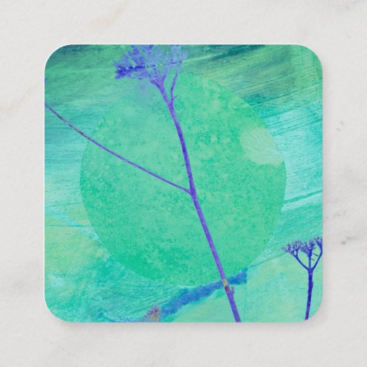 自然抽象芸術ブルー両面カスタム型 スクエア名刺 (裏面)