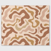 自然抽象芸術レトロ波 ラッピングペーパー (フラット)