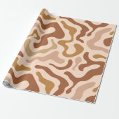 自然抽象芸術レトロ波 ラッピングペーパー (アンロールド)