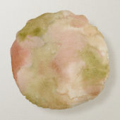 自然抽象芸術水色 ラウンドクッション (裏面)