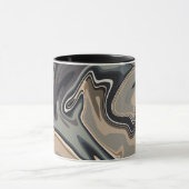 自然抽象芸術波（ニュートラルトーン付） マグカップ (中央)