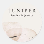 自然抽象芸術芸術的の水色 ラウンドシール (正面)