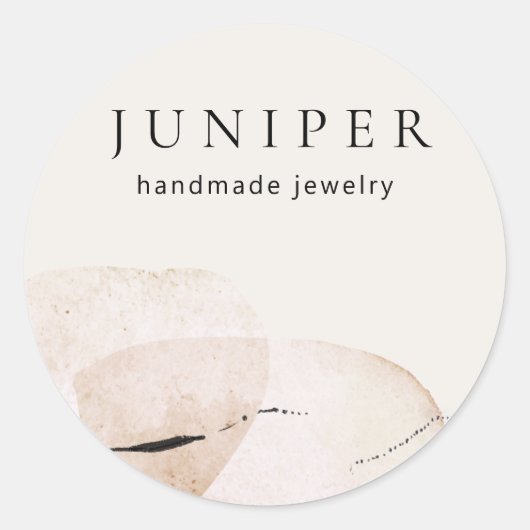 自然抽象芸術芸術的の水色 ラウンドシール (正面)