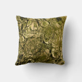 自然抽象芸術金ゴールドセルグリッターチャートルーズグリーン クッション (裏面)