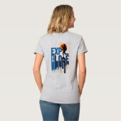 自然探査 | 女性Vネック Tシャツ (裏面フル)