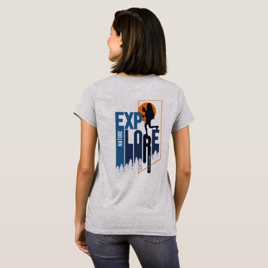 自然探検 | 女性 Tシャツ (裏面フル)