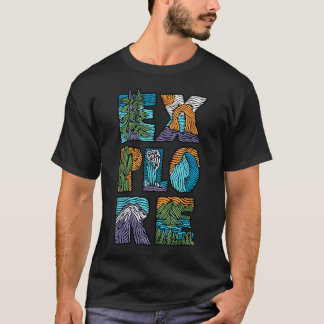 自然探訪 アウトドア派 国立公園 ハイキング Tシャツ