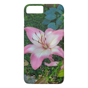 自然撮影の美しいピンクのユリの花 iPhone 8 PLUS/7 PLUSケース