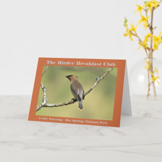 自然撮影杉ワックスウィングバーダー カード (黄色い花)