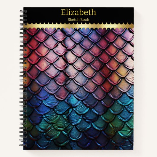 自然数々の光の中で輝く色の蛇皮 ノートブック (正面)