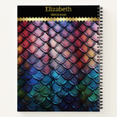 自然数々の光の中で輝く色の蛇皮 ノートブック (裏面)