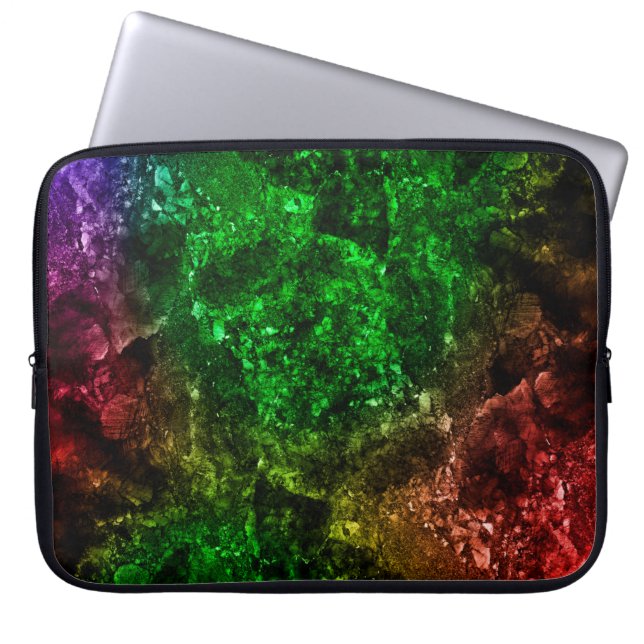 自然数々の模様の色の大理石、ミックスo ラップトップスリーブ (正面)