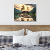 自然旅行 – 水山風景 キャンバスプリント (インサイチュ (寝室))