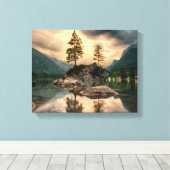 自然旅行 – 水山風景 キャンバスプリント (インサイチュ (ウッドフロア))