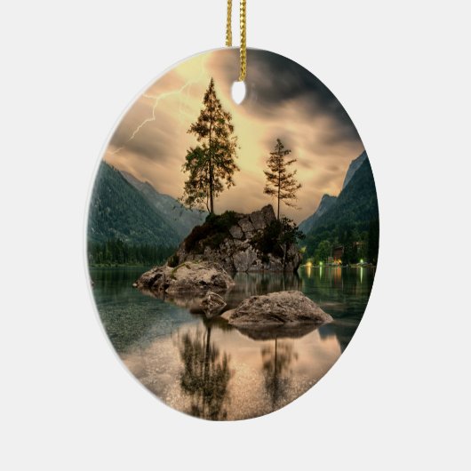 自然旅行 – 水山風景 セラミックオーナメント (右)