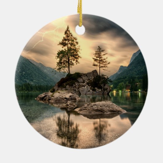 自然旅行 – 水山風景 セラミックオーナメント (裏面)