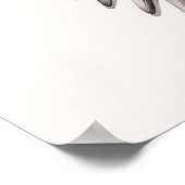 自然日本のバードアジアの水彩画平和 ポスター (角)