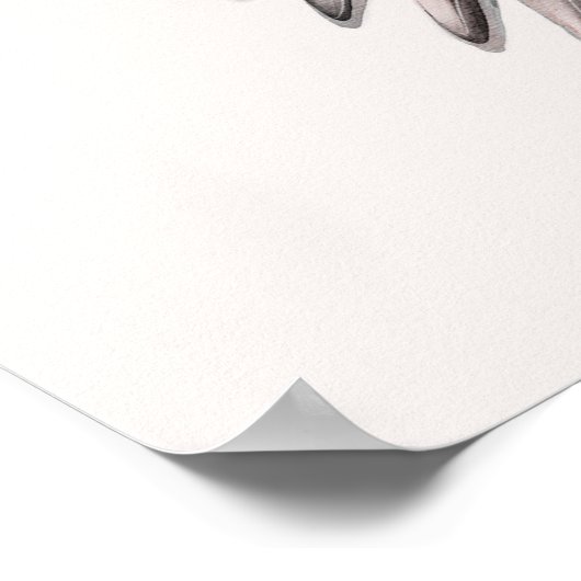 自然日本のバードアジアの水彩画平和 ポスター (角)