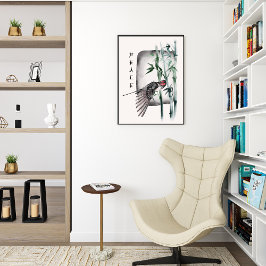 自然日本のバードアジアの水彩画平和 ポスター