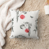 自然日本の横絵画インク クッション (ブランケット)