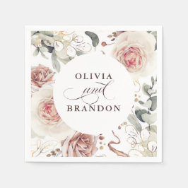 自然日陰エレガント花結婚Boho スタンダードカクテルナプキン