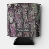 自然旧松バークパープル任意の名前 缶クーラー (正面)