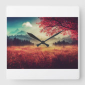 自然時計 スクエア壁時計 (正面)