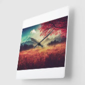 自然時計 スクエア壁時計 (傾斜)