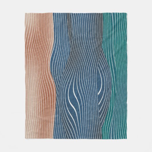 自然景観の丘：シームレスなパターン。 フリースブランケット (正面)