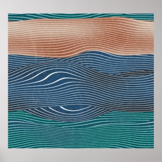 自然景観の丘：シームレスなパターン。 ポスター (正面)